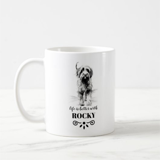 Mug Pointeur à poils durs Griffon Nom personnalisé du (Gauche)