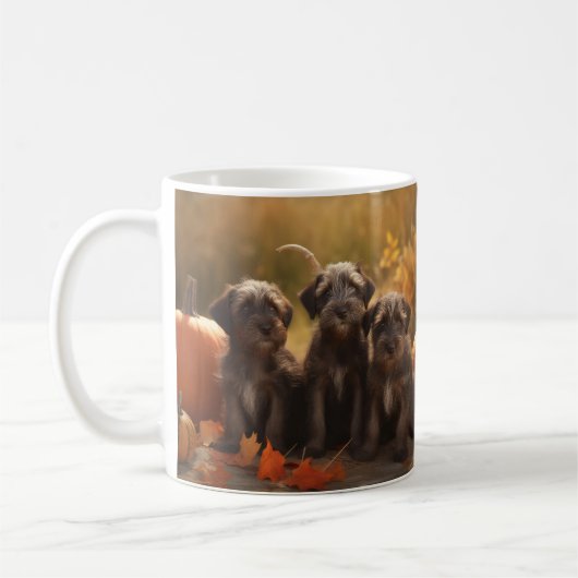 Mug Pointeur à poils durs Griffon Puppy Automne (Gauche)