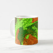 Mug Pointillisme sans couture cercles peints à la main (Devant gauche)