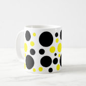 Mug Points Abstraits Jaune Noir (Devant gauche)