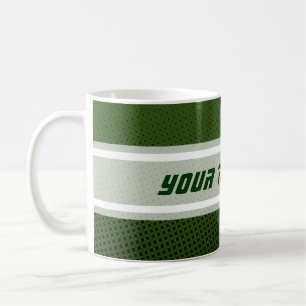 Mug Points amusants Motif vert foncé + votre texte