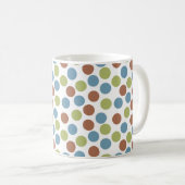 Mug Points bleus, verts et Brown (Devant droit)