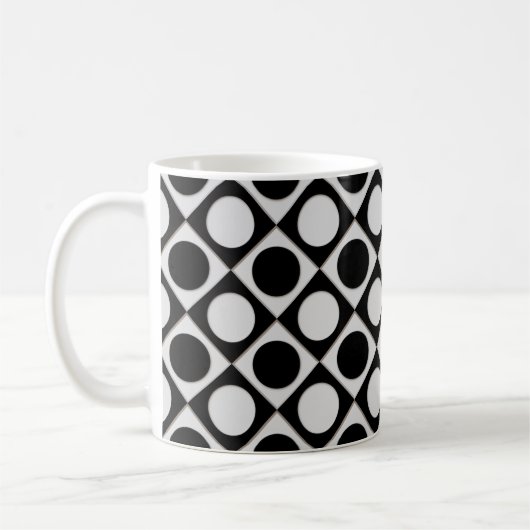 Mug Points & Carrés / noir blanc + vos idées (Gauche)