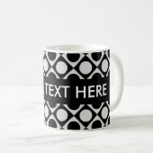 Mug Points & Carrés / noir blanc + vos idées (Devant droit)