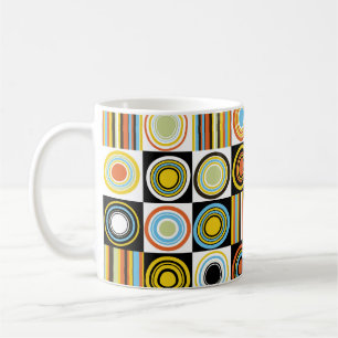 Mug Points colorés, cercles, rayures arrière - plan.