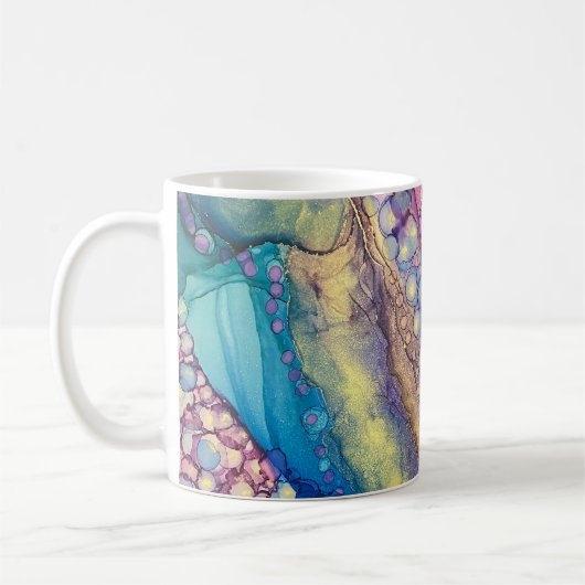 Mug Points colorés Encre d'alcool Liquide Art Abstrait (Gauche)
