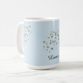 Mug Points Confetti Bleus Avec Nom (Devant gauche)