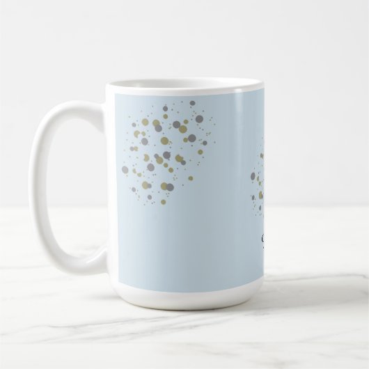 Mug Points Confetti Bleus Avec Nom (Gauche)