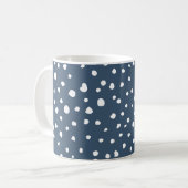 Mug Points Dalmatiens Bleus De La Marine, Spots, Dotés (Devant gauche)