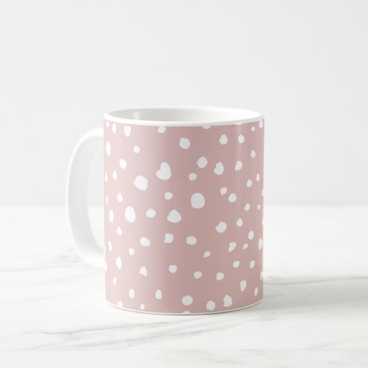 Mug Points Dalmatiens Rose, Points Dalmatiens, Votre N (Devant gauche)