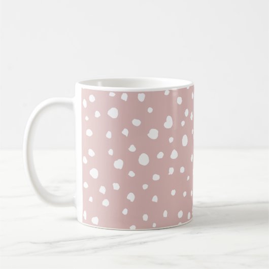 Mug Points Dalmatiens Rose, Points Dalmatiens, Votre N (Gauche)