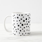 Mug Points dalmatiens, Spots, Noir et Blanc, Votre nom (Gauche)