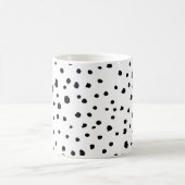 Mug Points dalmatiens, Spots, Noir et Blanc, Votre nom (Centre)