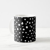 Mug Points dalmatiens, Spots, Noir et Blanc, Votre nom (Devant gauche)