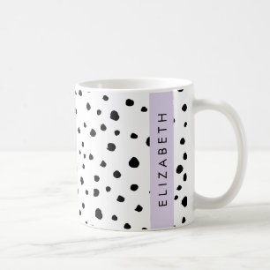 Mug Points dalmatiens, Spots, Noir et Blanc, Votre nom
