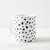 Mug Points dalmatiens, Spots, Noir et Blanc, Votre nom (Devant gauche)