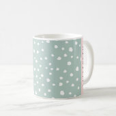 Mug Points Dalmatiens verts, Spots, Votre Nom (Devant droit)