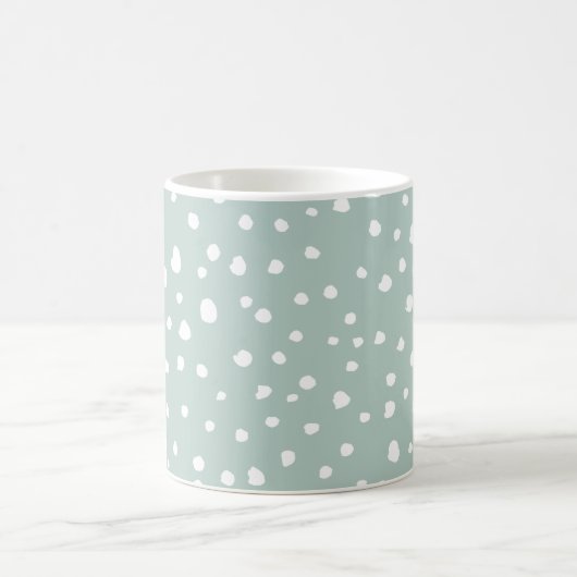 Mug Points Dalmatiens verts, Spots, Votre Nom (Centre)