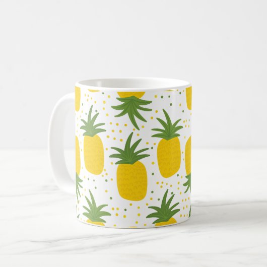 Mug Points d'ananas : Conception de fruits d'été (Devant gauche)