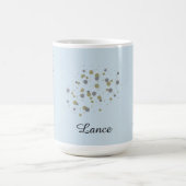 Mug Points de confettis bleus avec nom (Centre)