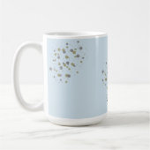 Mug Points de confettis bleus avec nom (Gauche)