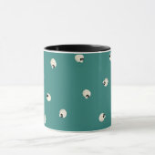Mug Points de crâne Kawaii mous aléatoires mi-vert (Centre)
