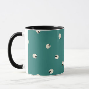 Mug Points de crâne Kawaii mous aléatoires mi-vert