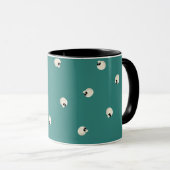 Mug Points de crâne Kawaii mous aléatoires mi-vert (Devant droit)
