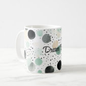 Mug Points de Crème Noire Menthe Fantaisie (Devant gauche)