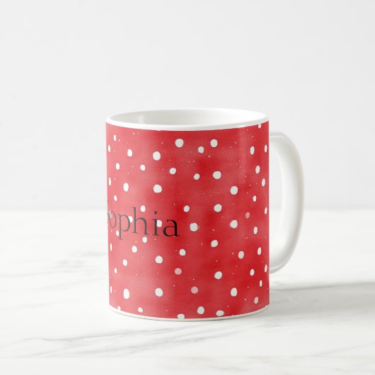 Mug Points de crème rouges (Devant droit)