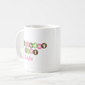 Mug Points de fille d'anniversaire personnalisés (Devant gauche)