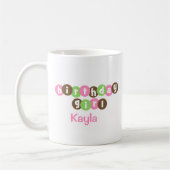 Mug Points de fille d'anniversaire personnalisés (Gauche)