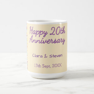 Mug points de polka arc-en-ciel 20e anniversaire viole