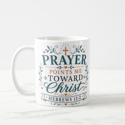 Mug Points de prière qui me dirigent vers le Christ Ci (Gauche)