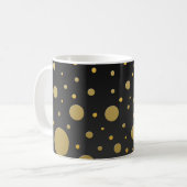 Mug Points dorés aléatoires sur fond noir (Devant gauche)