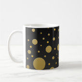 Mug Points dorés aléatoires sur fond noir (Gauche)