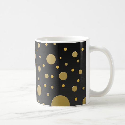 Mug Points dorés aléatoires sur fond noir (Droite)