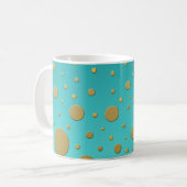 Mug Points dorés modernes sur motif turquoise (Devant gauche)