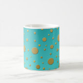 Mug Points dorés modernes sur motif turquoise (Centre)
