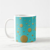 Mug Points dorés modernes sur motif turquoise (Gauche)