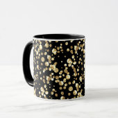 Mug Points dorés sur fond noir . (Devant gauche)