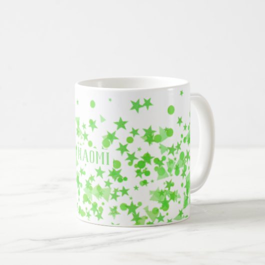 Mug Points Et Étoiles Vert Néon (Devant droit)