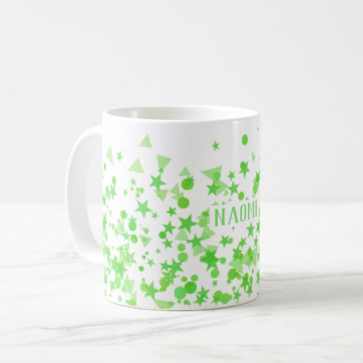 Mug Points Et Étoiles Vert Néon (Devant gauche)