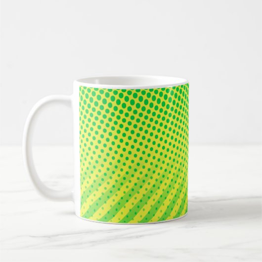Mug Points et rayures jaunes et verts (Gauche)