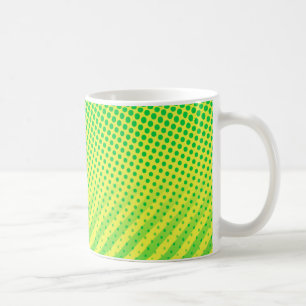 Mug Points et rayures jaunes et verts