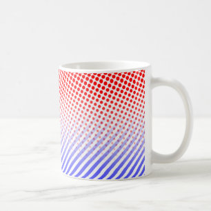 Mug Points et rayures rouges et bleus