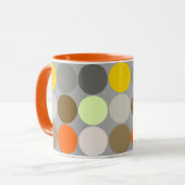 Mug Points géants du milieu du siècle, gris, or et ora (Devant gauche)