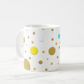 Mug Points jaunes sarcelle or aléatoires (Devant gauche)
