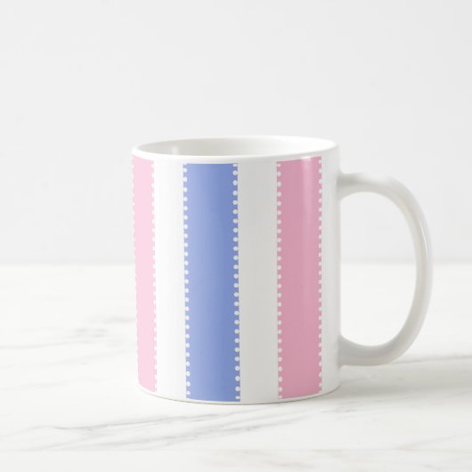 Mug Points mignons et rayures roses et pourpres (Droite)