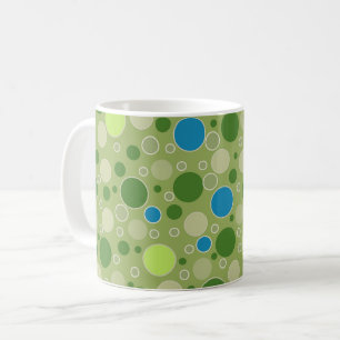 Mug points multicolores rétro vert